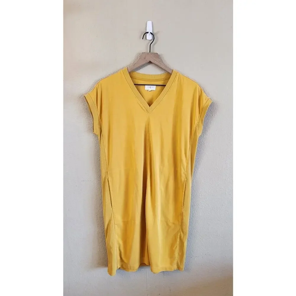 Lou & Grey Women's V-Neck Pocket Dress Sunflower Yellow Summer - Picture 2 of 13